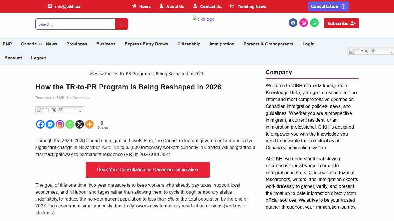 How the TR-to-PR Program Is Being Reshaped in 2026  - Canada News