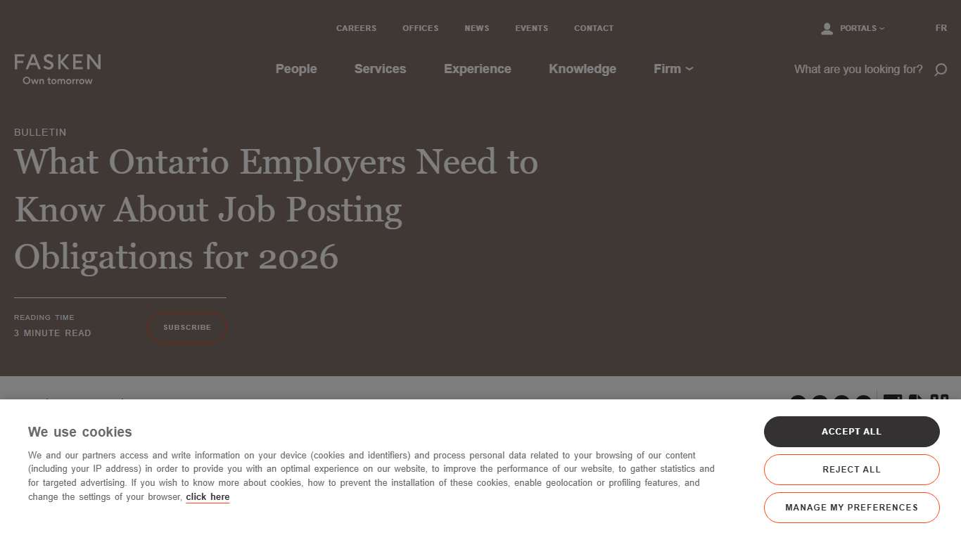 What Ontario Employers Need to Know About Job Posting Obligations for 2026 | Knowledge | Fasken